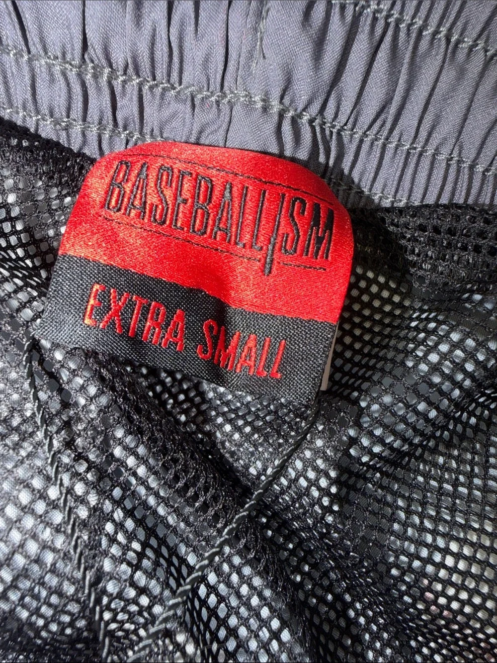 NWT Men’s Gray Baseball Graphic swim trunks